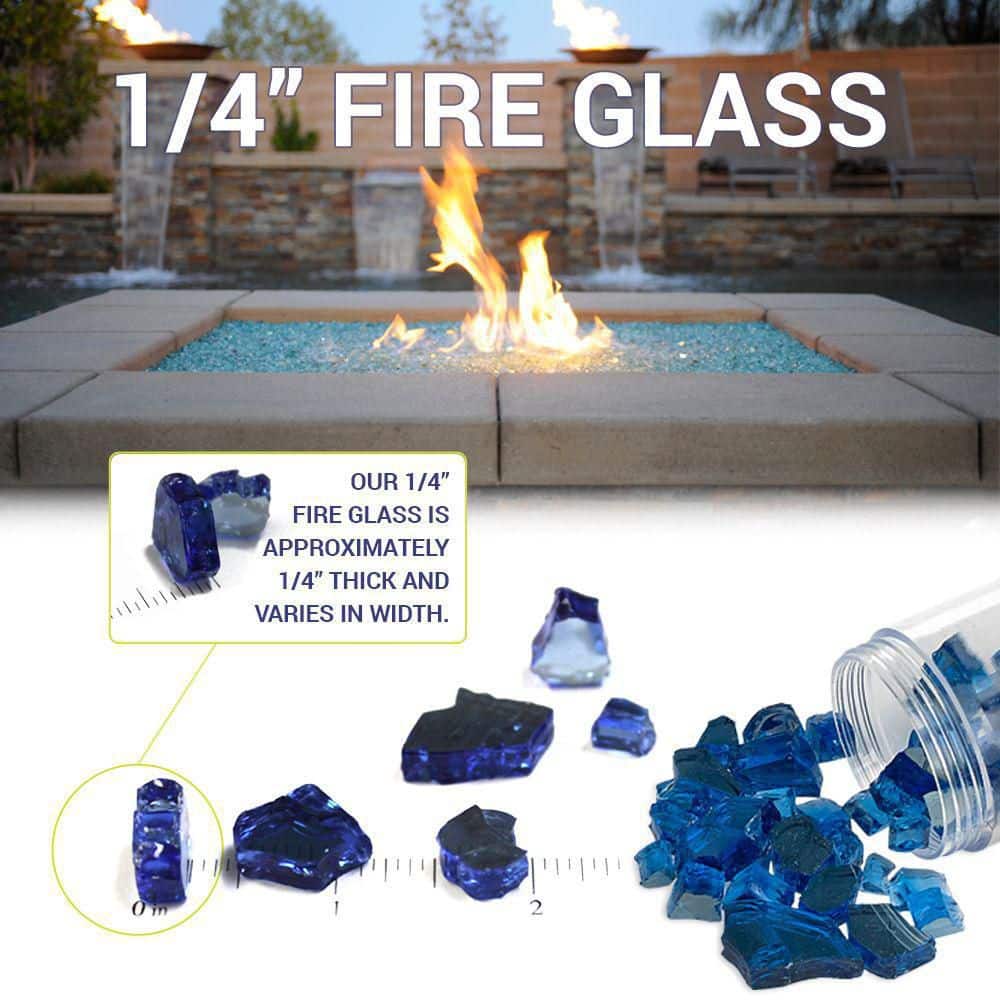 Gold Reflective Fire Pit Glass, 1/4" 10 lbs