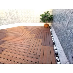 UltraShield Naturale 2 ft. x 1 ft. Quick Deck Outdoor Composite Deck Tile in Peruvian Teak (20 sq. ft. Per Box)