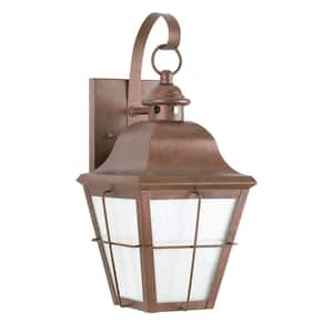 Chatham 1-Light Outdoor Weathered Copper Wall Lantern Sconce