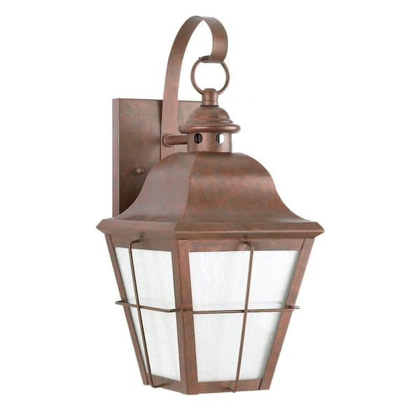 Generation Lighting Chatham 1-Light Outdoor Weathered Copper Wall Lantern Sconce