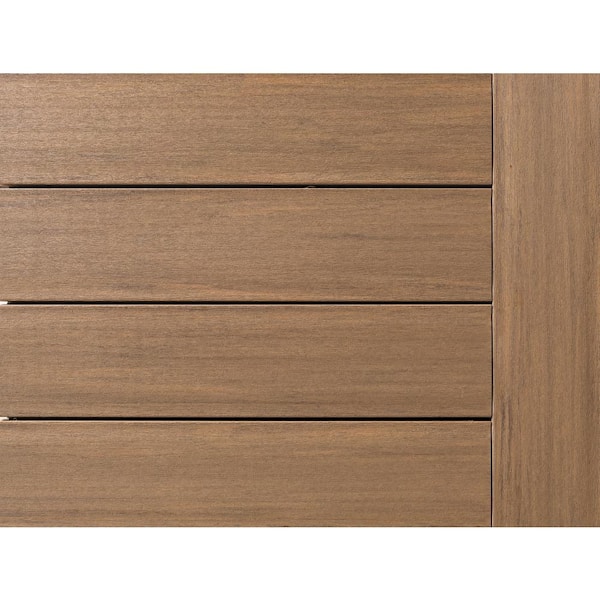 Vintage 1 in. x 6 in. x 1 ft. Weathered Teak Square Edge Advanced PVC Decking Board Sample