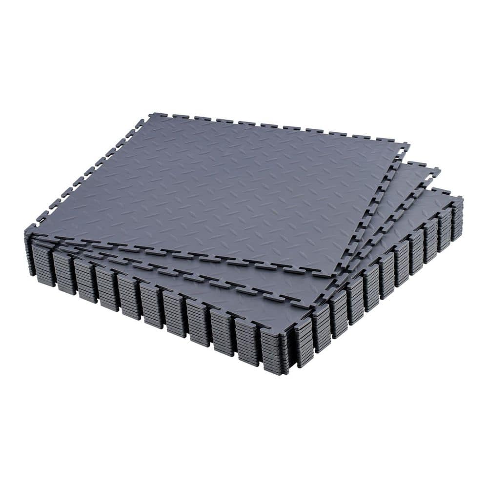 Garage Floor Tiles Interlocking, 16 Pack 20.2 x 20.2 x 0.2 in. Interlocking Modular Garage Flooring Tiles, Graphite Gray price history on PriceWatchPro