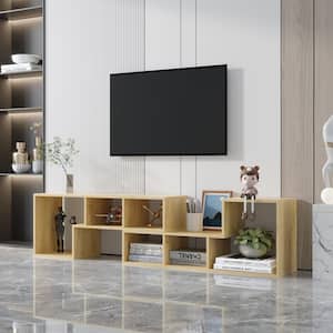 Modern TV Stand Fits TV's up to 46 in. with Double L-Shaped Oak TV Stand, Display Shelf, Bookcase Home Furniture, Oak