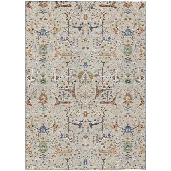 Chantille Machine Washable Indoor/Outdoor Abstract ACN2250 Beige 2 ft. 6 in. x 3 ft. 10 in. Area Rug