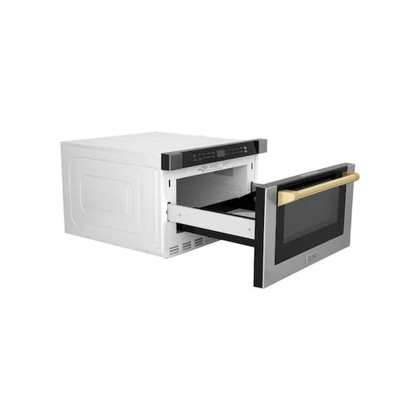 ZLINE Kitchen and Bath Autograph Edition 30 in. 1000-Watt Built-In Microwave  Drawer in Stainless Steel & Polished Gold Handle MWDZ-30-G - The Home Depot