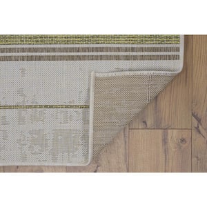 6 ft. 6 in. x 9 ft. 6 in. Ivory and Brown Daylight Indoor Outdoor Myriad Area Rug