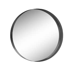 31.5 in. H x 31.5 in. W Gold Modern Round Metal Frame Wall Mirror
