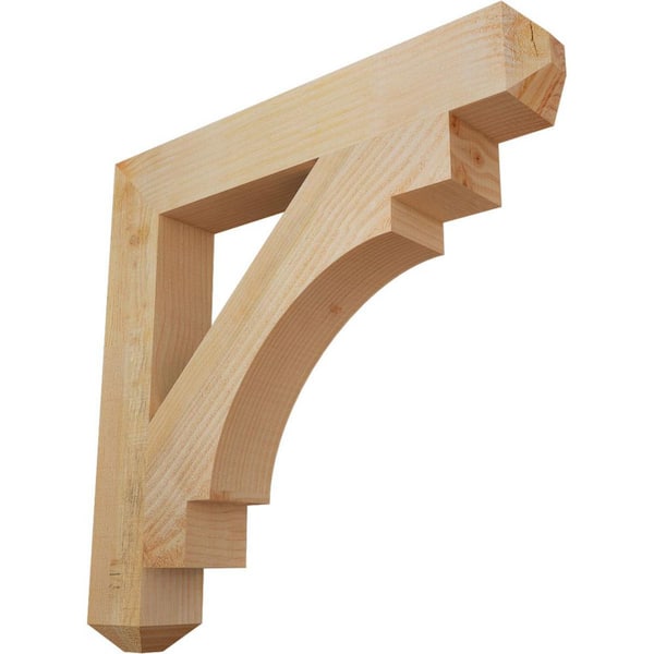 Ekena Millwork 4 in. x 26 in. x 26 in. Douglas Fir Merced Craftsman Rough Sawn Bracket