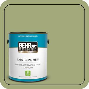 1 gal. #M350-5 Mossy Cavern Satin Enamel Low Odor Interior Paint & Primer