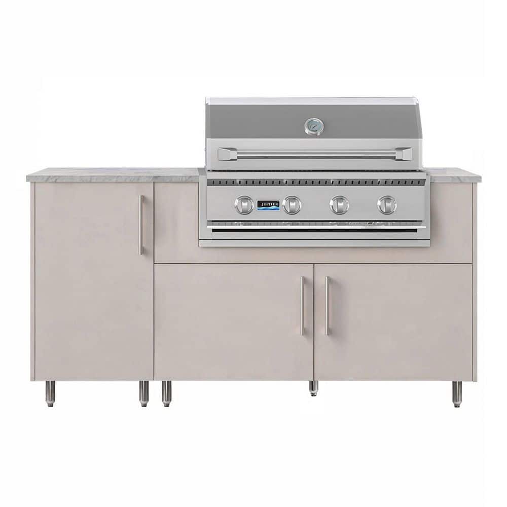 Daybreak 68.5 in. W 4-Burner Propane Grill Island in Stainless Steel Miami Shoreline Gray price history on PriceWatchPro