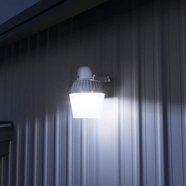 Details about   65-Watt Metallic Outdoor Fluorescent Security Wall Area Light with Dusk to Dawn 