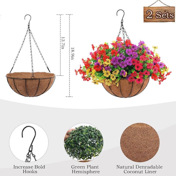 18.9 in. Multi-Colored Outdoor Artificial Chrysanthemum Flowers