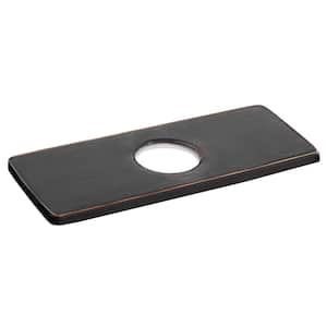 Universal 6 in. Rectangle Bathroom Sink Faucet Single Hole Solid Brass Deck Plate Escutcheon in Oil Rubbed Bronze