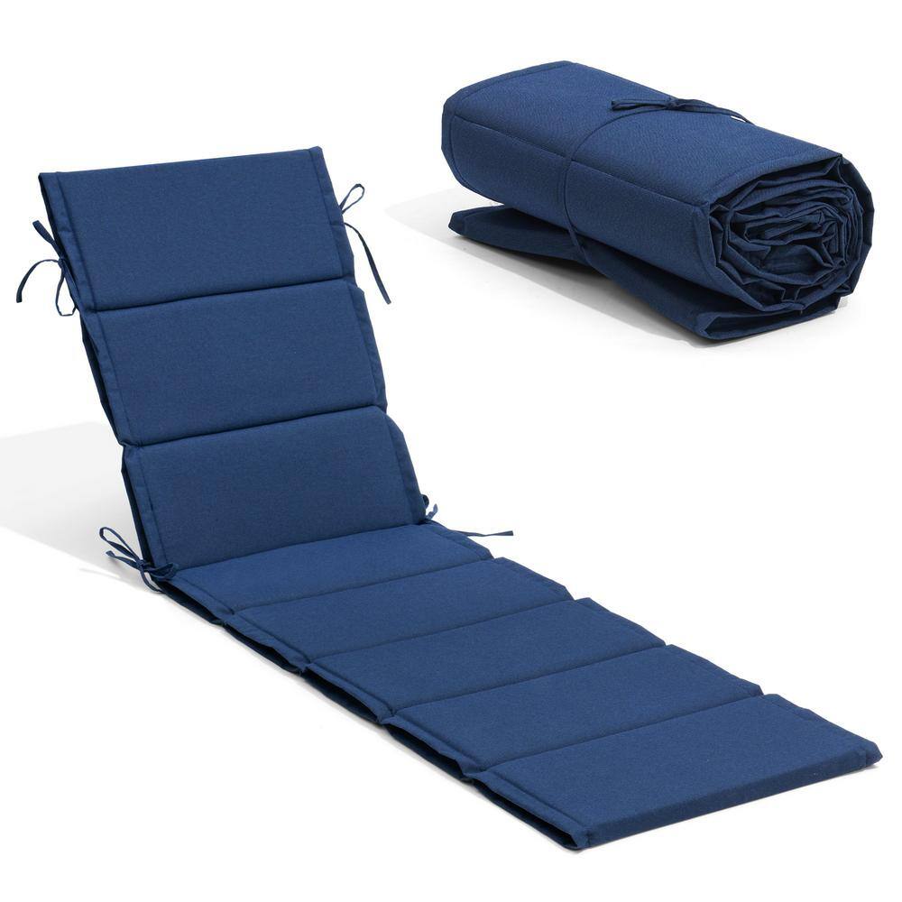 19 in. x 72 in. 2-Piece Cushion Guard Deep Seating Outdoor Chaise Lounge Cu