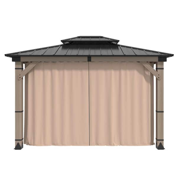 Clihome 10 ft. x 12 ft. Fir Wood Gazebo with Galvanized