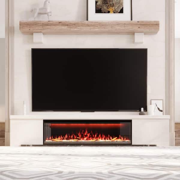 60 in. Wall Mounted/Embedded Electric Fireplace Insert with WIFI and Remote Control