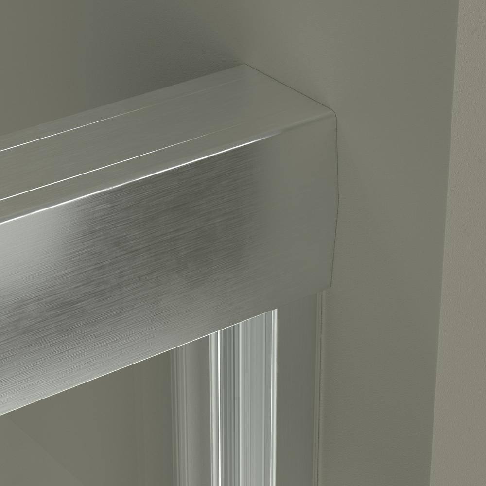 54" Brushed Nickel Framed Sliding Shower Door with Clear Glass
