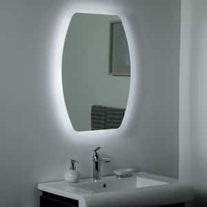 Lexy 24 in. W x 32 in. H Oval LED Touch On/Off Frameless Wall Mount Bathroom Vanity Mirror with Dual Mounting Brackets