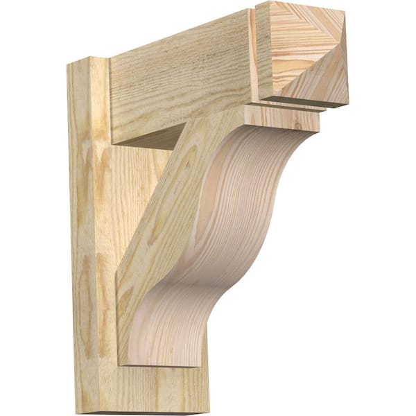 Ekena Millwork 6 in. x 16 in. x 16 in. Douglas Fir Fuston Arts and Crafts Rough Sawn Outlooker