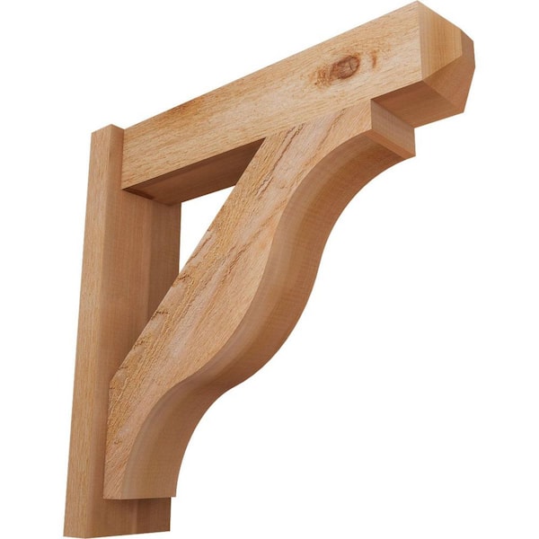 Ekena Millwork 6 in. x 24 in. x 24 in. Western Red Cedar Fuston Craftsman Rough Sawn Outlooker