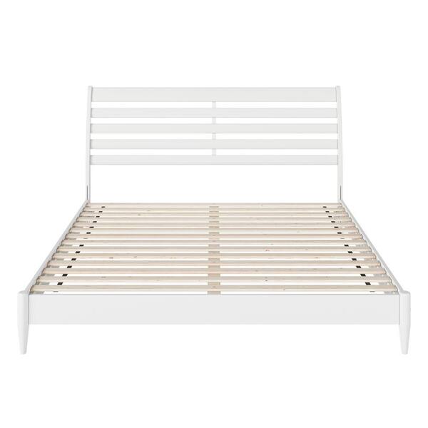 AFI Savannah White Solid Wood Frame King Low Profile Platform Bed ...