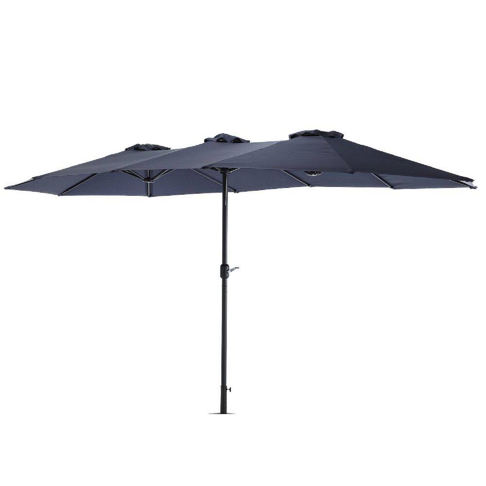 Hot Seller 14.8 ft. Steel Crank Mechanism Double Sided Patio Umbrella Recta
