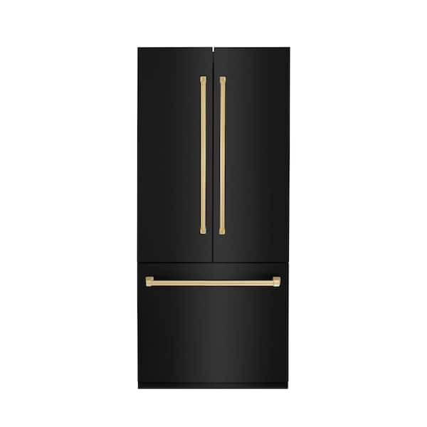 black and gold refrigerator