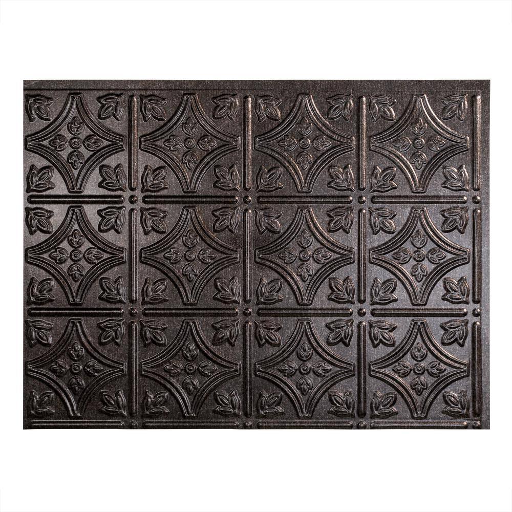 Smoked Pewter Vinyl Decorative Backsplash Kit, 24.25 x 18.25 in