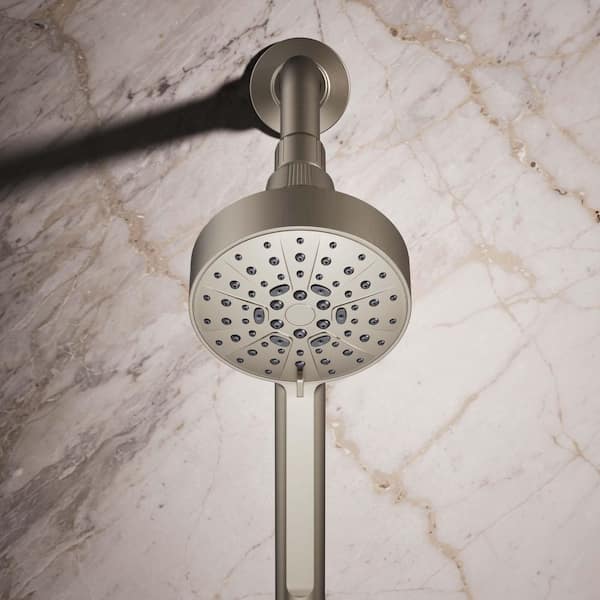 KOHLER Lively 4-Spray Patterns Wall Mount 4.312 in. Handheld Shower Head in Vibrant Brushed Nickel