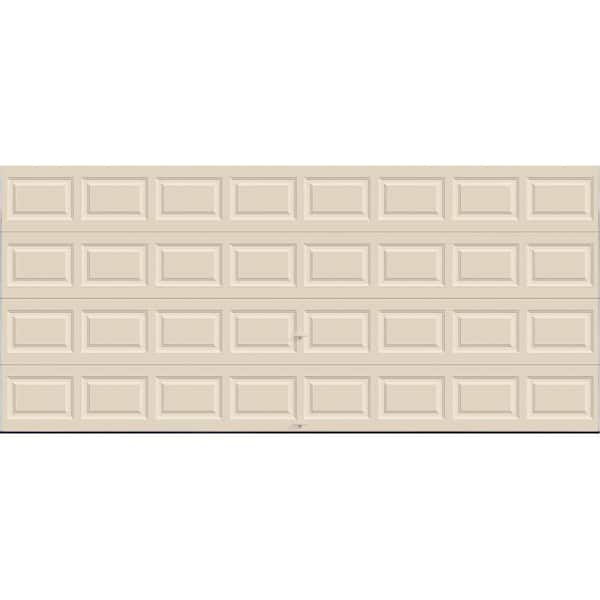 Classic Steel Short Panel 16ft x 7ft Insulated 6.5 R-Value Almond Garage Door without windows