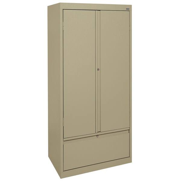 Sandusky Systems Series 30 in. W x 64 in. H x 18 in. D Storage Cabinet with File Drawer in Tropic Sand