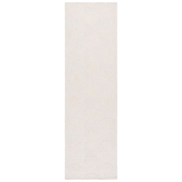 Metro 2 ft. x 8 ft. Ivory Polka Dot Runner Rug