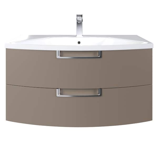 Lola 40 in. Single Sink Floating Cedar Espresso Bath Vanity with White Acrylic Top (Assembled)