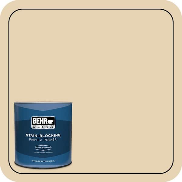 BEHR ULTRA 1 qt. #S310-2 Journal White Extra Durable Satin Enamel Interior Paint & Primer