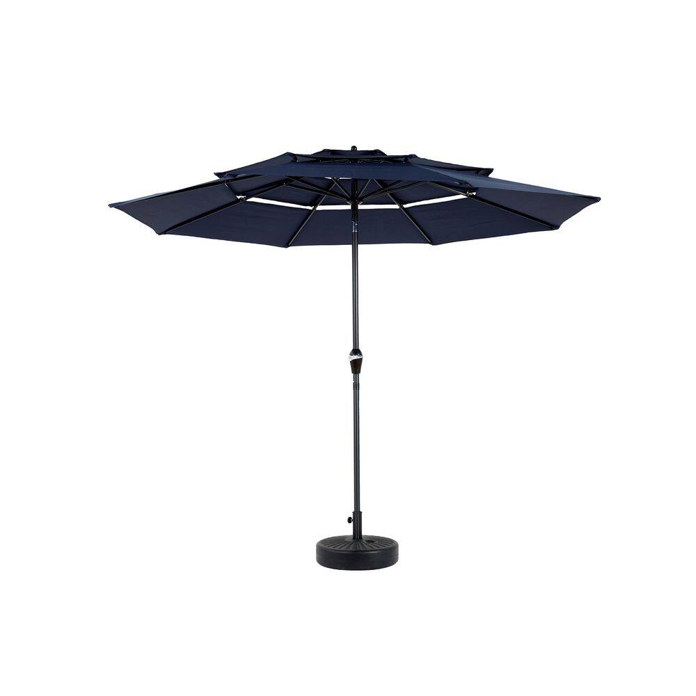 10 ft. Metal 3-Tier Auto-Tilt Market Patio Umbrella in Navy Blue price history on PriceWatchPro