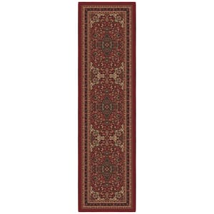 Ottohome Collection Non-Slip Rubberback Medallion Oriental Design 2x7 Indoor Runner Rug, 1 ft. 10 in. x 7 ft., Dark Red