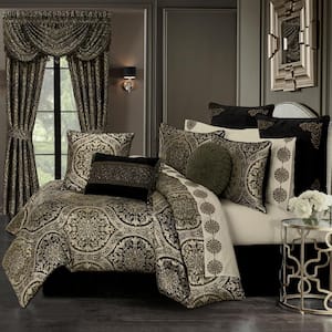 Terrance Polyester Green Queen 4Pc. Comforter Set