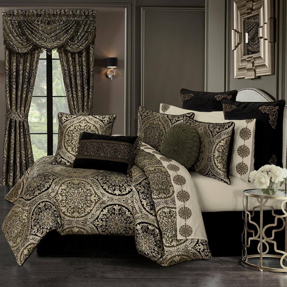 Terrance Black Polyester Euro Sham