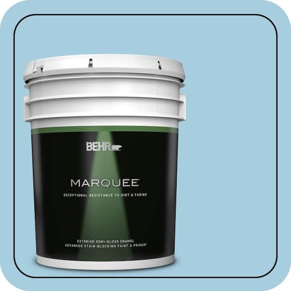 BEHR MARQUEE 5 gal. #M490-2 Carefree Sky Semi-Gloss Enamel