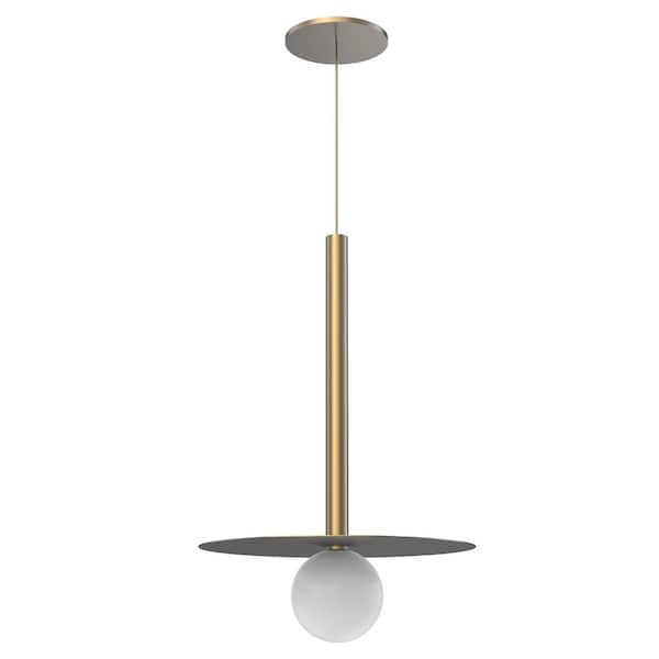 KUZCO Elixir 19 in. 1 Light 8-Watt Brushed Gold Integrated LED Pendant Light