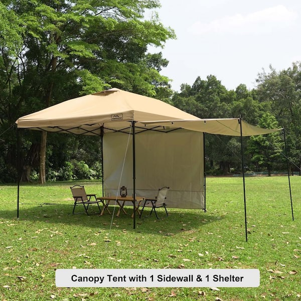 Zeus & Ruta 10 ft. x 10 ft. Khaki Outdoor Pop-Up Canopy Tent