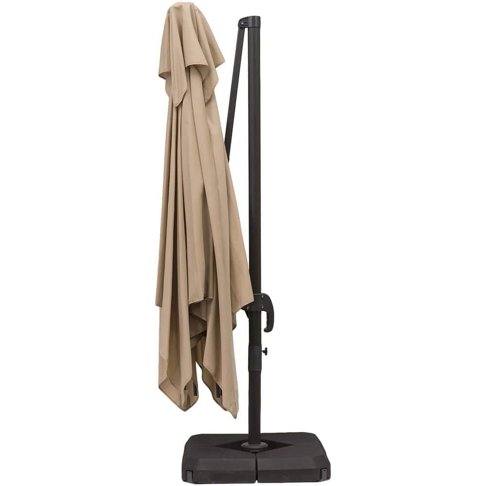 Latte 10ft Cantilever Patio Umbrella with Metal Pole and Base