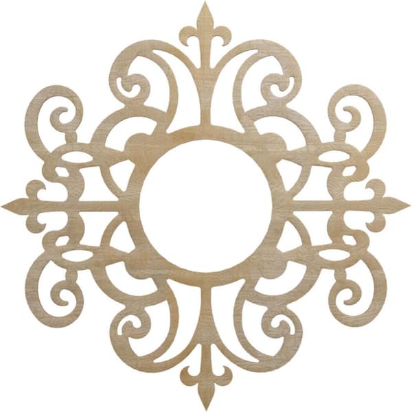 Ekena Millwork 30 in. x 9.75 in. x 0.25 in. Wood Medallion