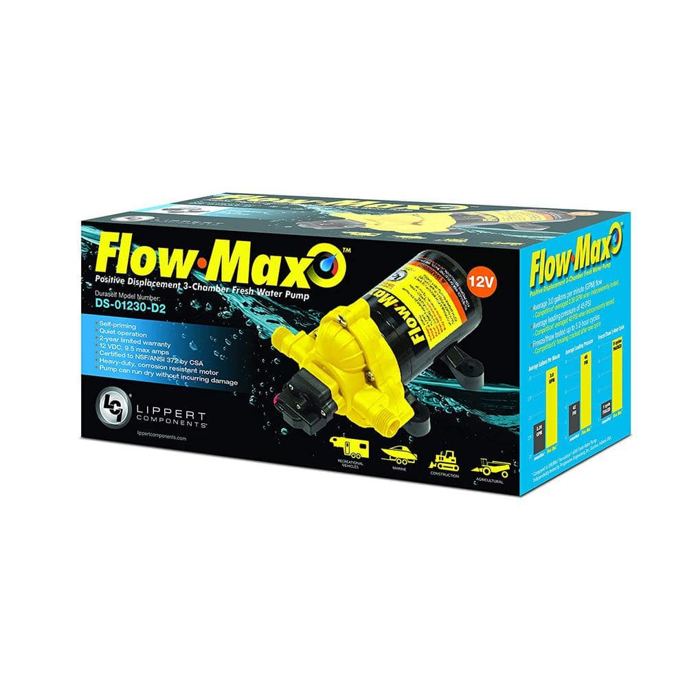 Flow Max Yellow and Black 12V RV Water Pump