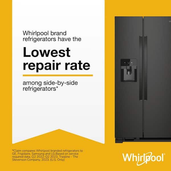 Whirlpool 24.5 cu. ft. Side by Side Refrigerator in Black