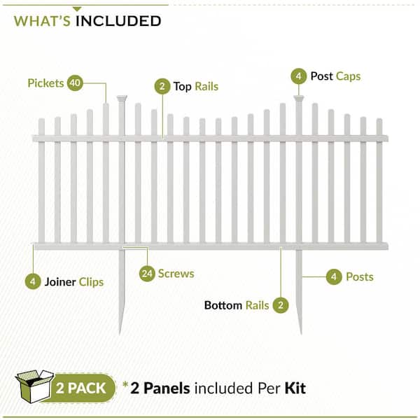 Zippity Outdoor Products Manchester Semi-Permanent Vinyl Fence Panel Kit (2-Pack)