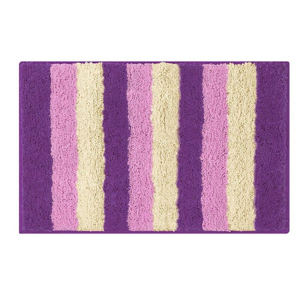 Bathtopia Radella Purple 18 in. x 30 in. Bath Rug