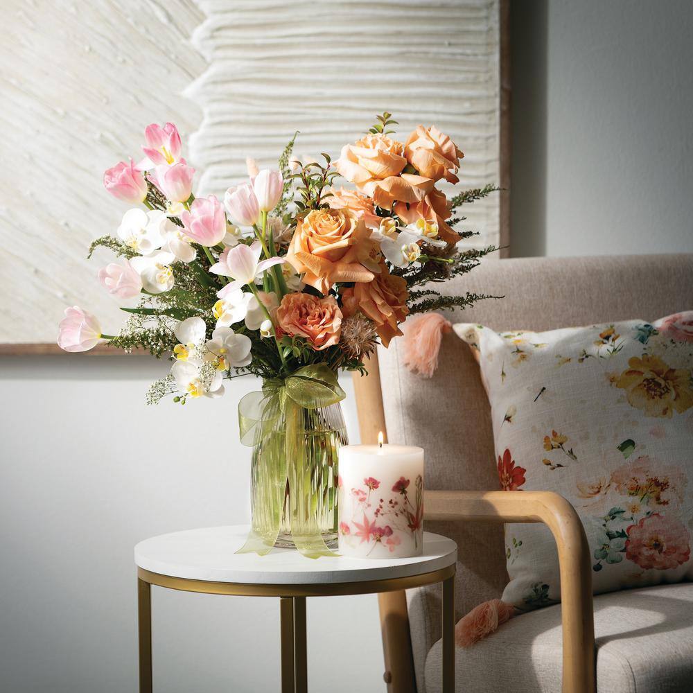 Elegant Clear Ribbed Glass Decorative Table Vase, 8"