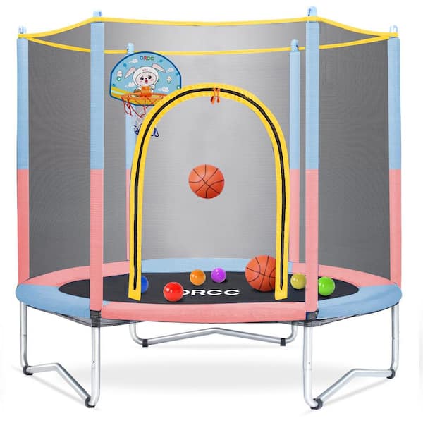 60 in. Toddler Trampoline, Kids Trampoline with Safety Pad, Supports up to 220 lbs. Perfect for Kids' Exercise