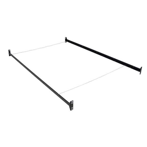 Hollywood Bed Frame Black Adjustable, Bolt On Queen Size Metal Bed Frame For Headboard And Footboard